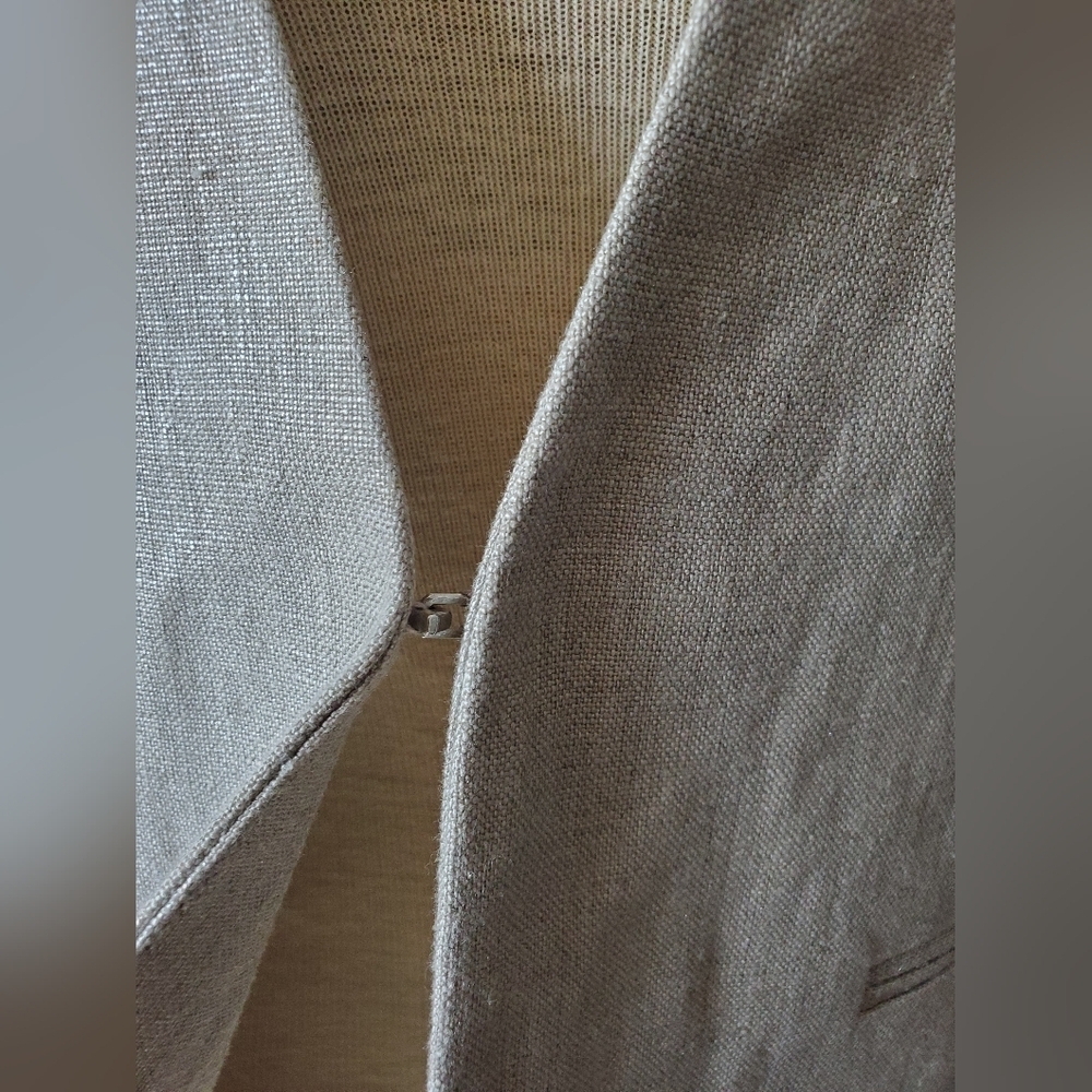 ZARA 100% linen cream/gold jacket. Size xs - Picture 4 of 10